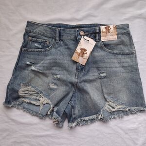 Sincerely Jules Blue Distressed Jean Shorts